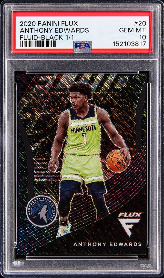 2020-21 Panini Flux Anthony Edwards Fluid Black #20 card image