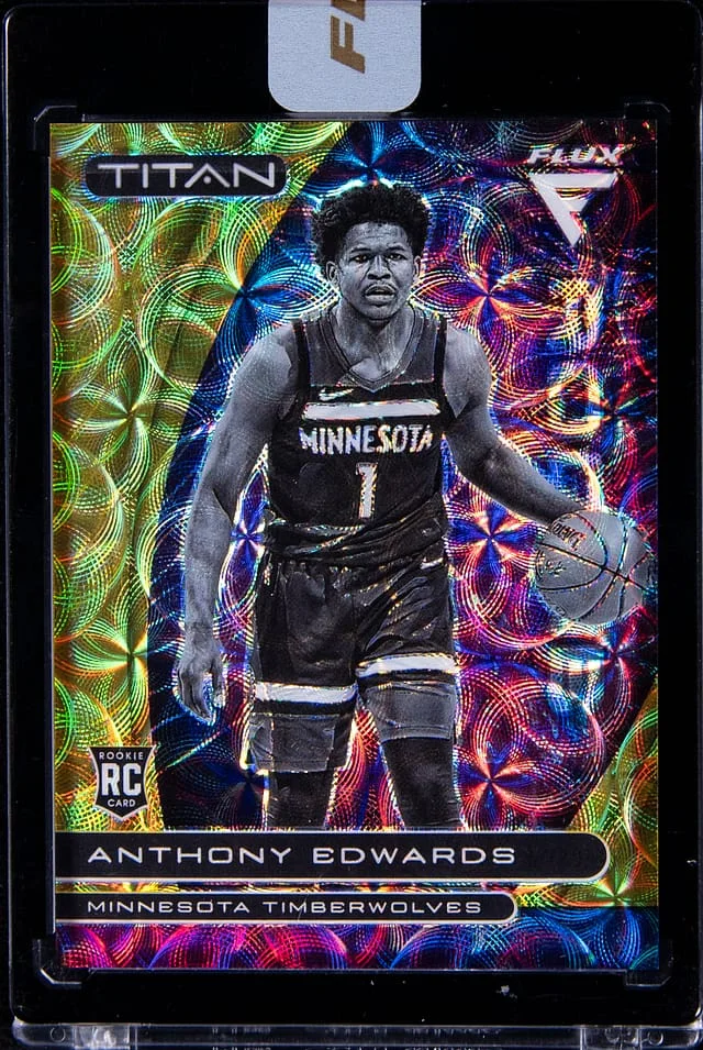 2020-21 Panini Flux Anthony Edwards - Panini Encased Titan Gold Scope FOTL #4 card image