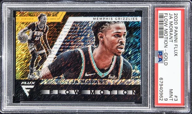 2020-21 Panini Flux Ja Morant Flow Motion Gold Prizm #3 card image