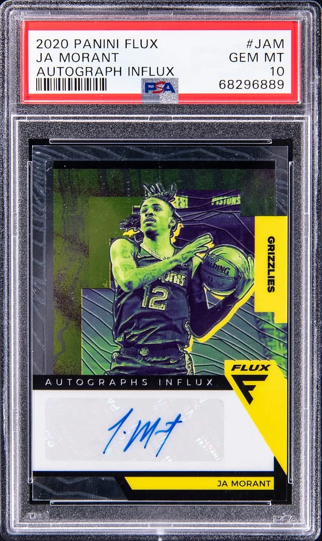 2020-21 Panini Flux Ja Morant Autograph Influx #AI-JAM card image