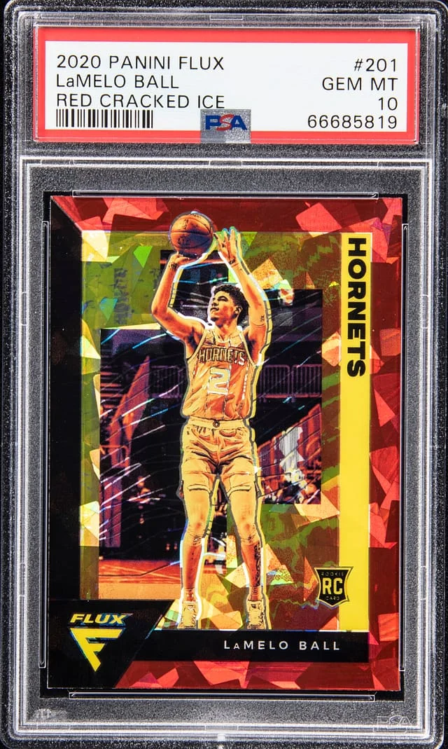2020-21 Panini Flux LaMelo Ball Fanatics Cracked Ice #201 card image