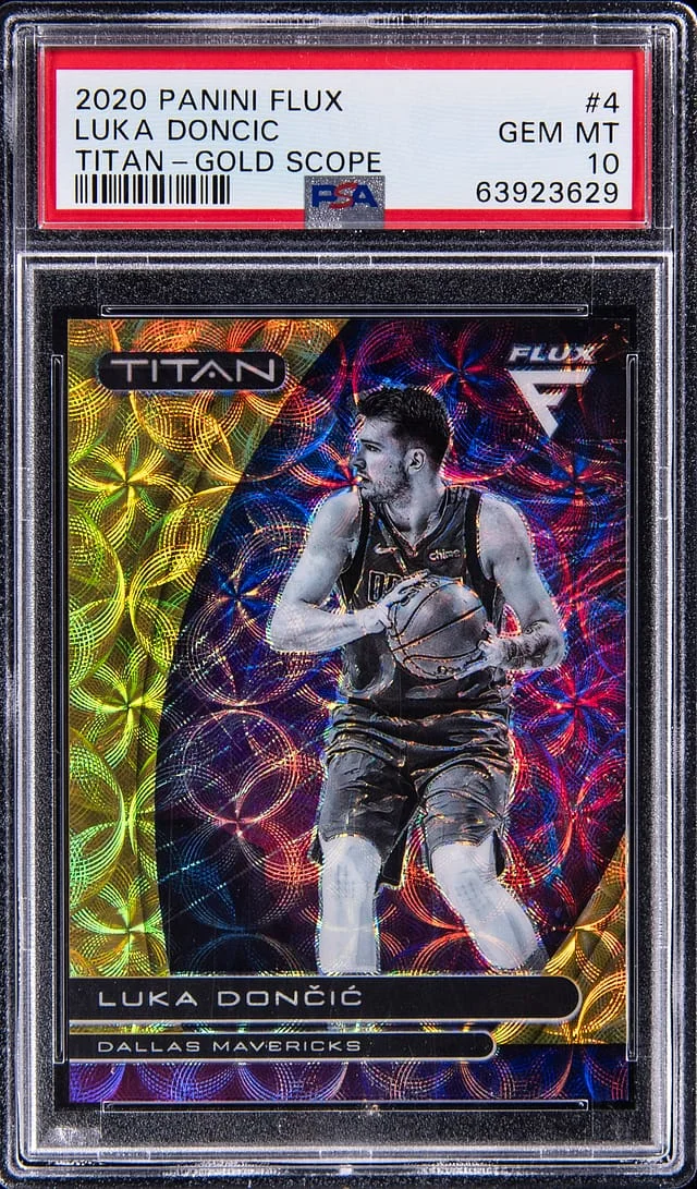 2020-21 Panini Flux Luka Doncic Titan Gold Scope #4 card image