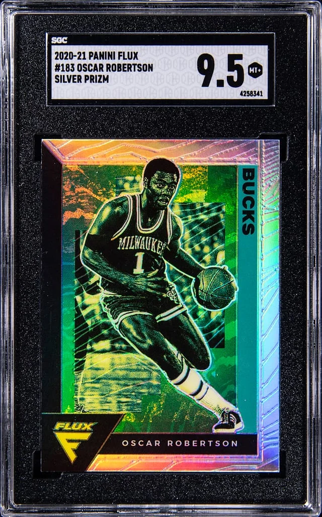 2020-21 Panini Flux Oscar Robertson Red Cracked Ice #183 card image