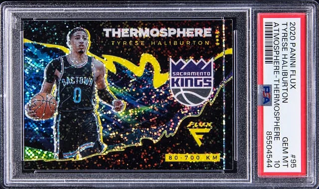 2020-21 Panini Flux Tyrese Haliburton Atmosphere-Thermosphere #95 card image