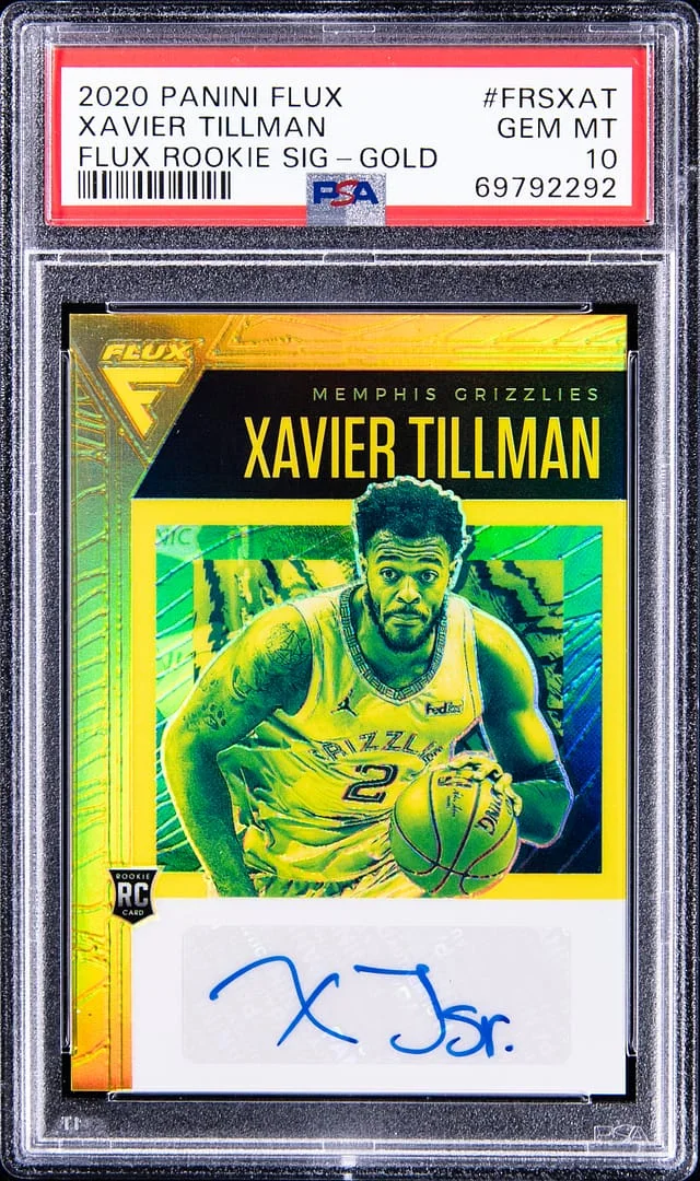 2020-21 Panini Flux Xavier Tillman Signature Gold #FRS-XAT card image