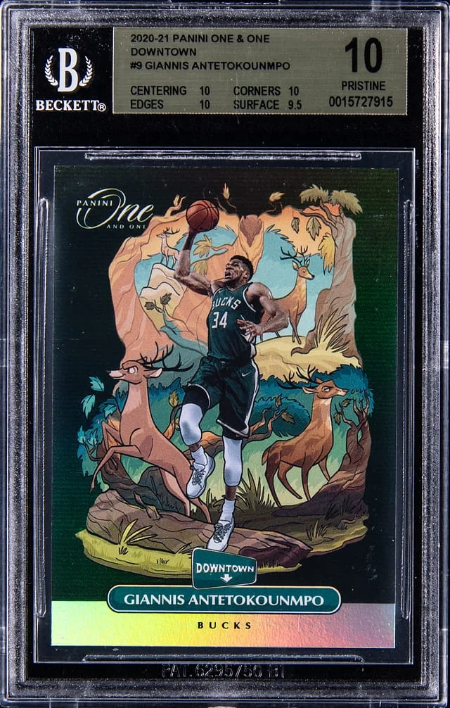 2020-21 Panini Giannis Antetokounmpo One & One Downtown #9 card image