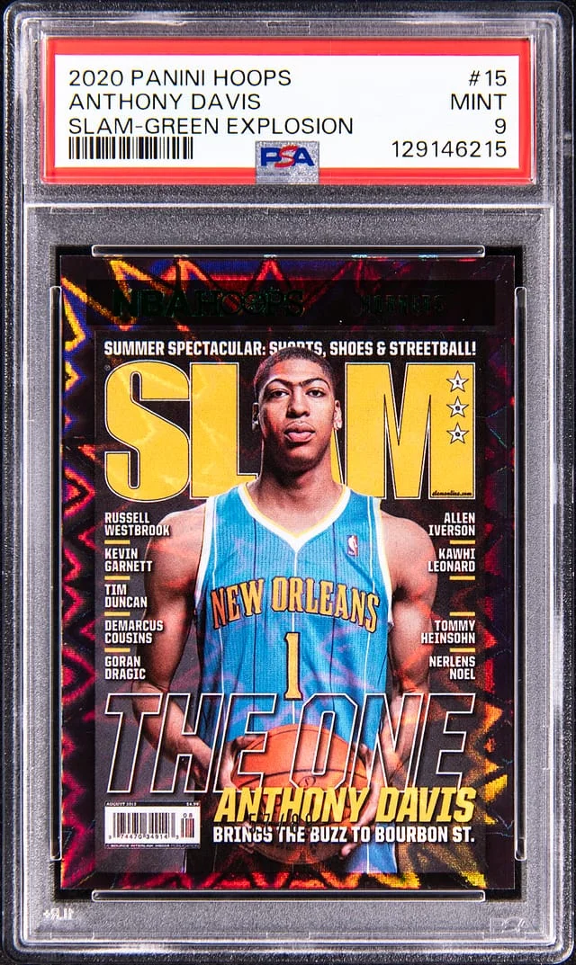 2020-21 Panini Hoops Anthony Davis Slam-Green Explosion #15 card image