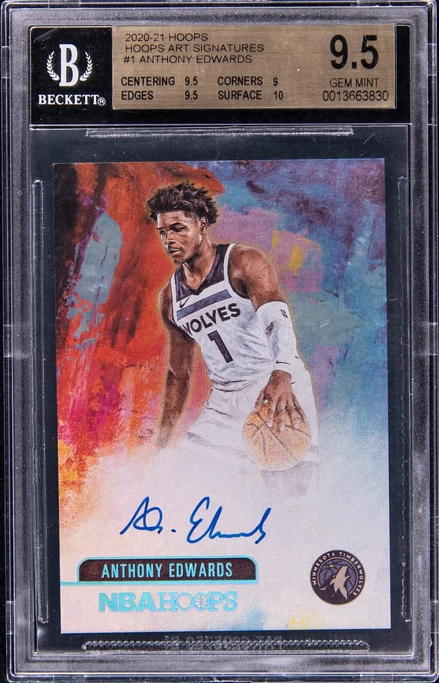 2020-21 Panini Hoops Anthony Edwards Art Signature #1 card image