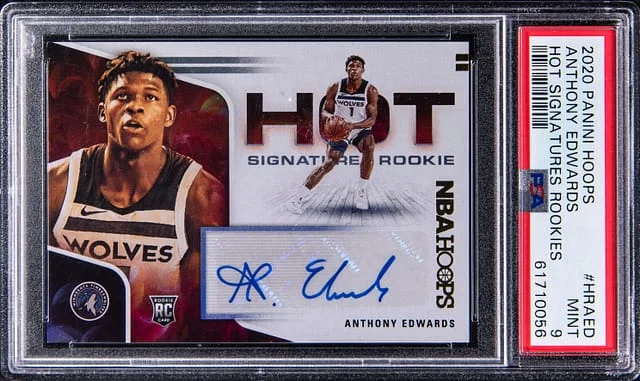 2020-21 Panini Hoops Anthony Edwards Hot Signatures Rookies #HR-AED card image