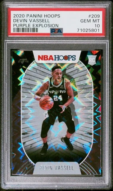 2020-21 Panini Hoops Devin Vassell Purple Explosion #209 card image