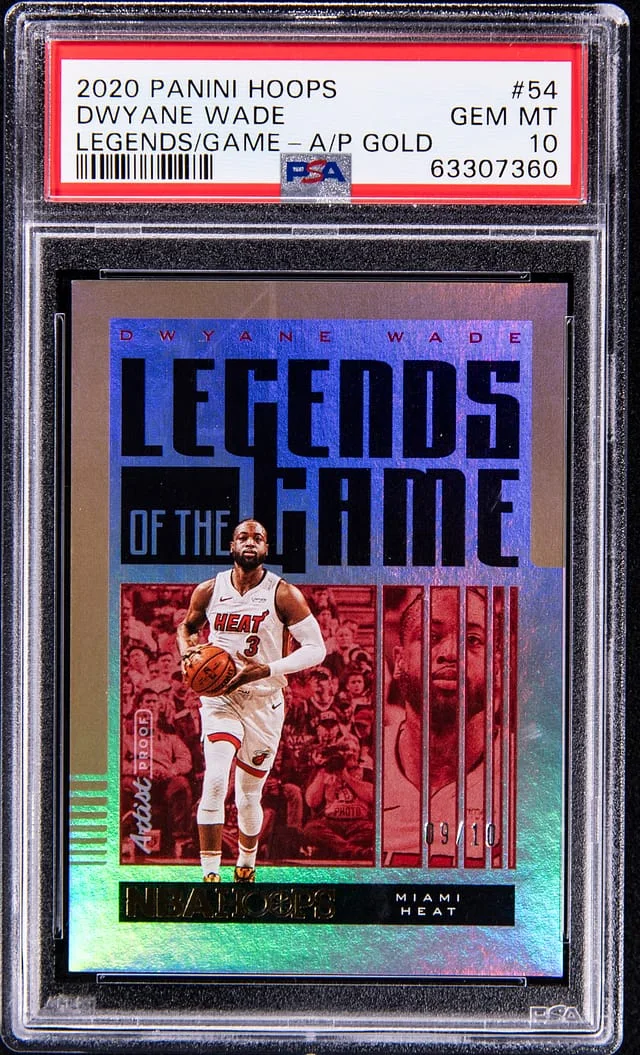 2020-21 Panini Hoops Dwyane Wade Legends of the Game Artist Proof Gold #54 card image