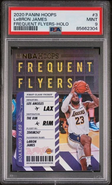 2020-21 Panini Hoops LeBron James Frequent Flyers Holo #3 card image