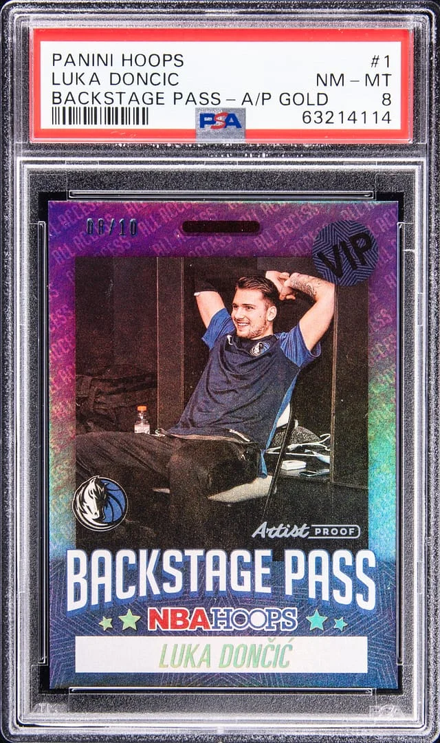2020-21 Panini Hoops Luka Doncic Backstage Pass Artist Proof Gold #1 card image