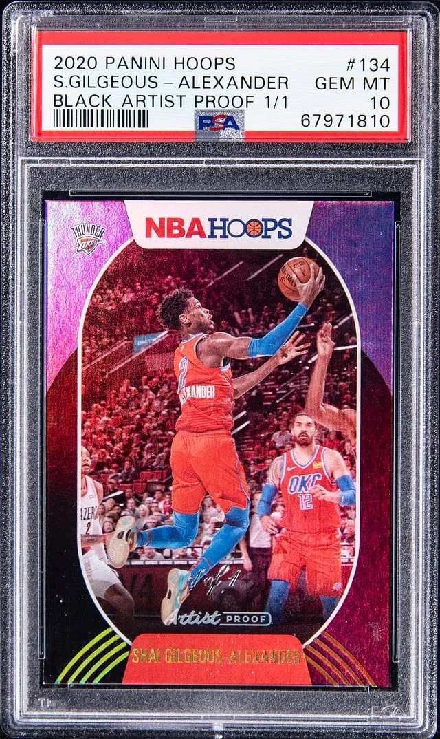 2020-21 Panini Hoops Shai Gilgeous-Alexander Black Artist Proof #134 card image