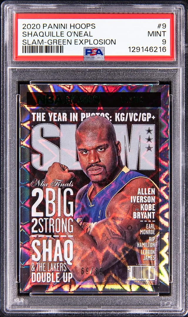 2020-21 Panini Hoops Shaquille O'Neal Slam-Green Explosion #9 card image