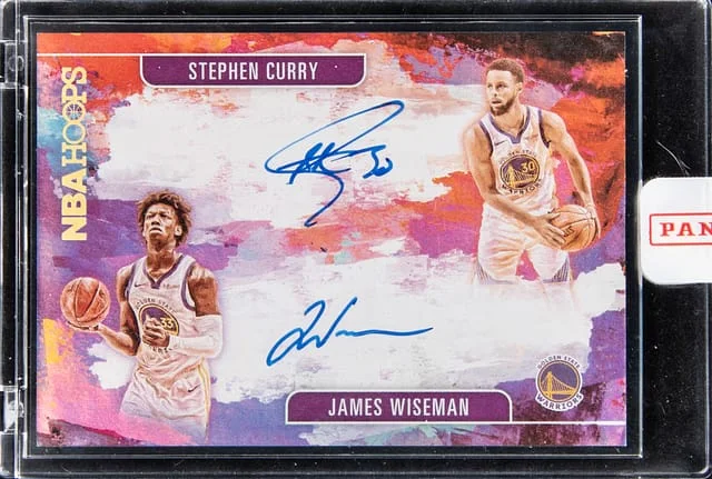 2020-21 Panini Hoops Stephen Curry/James Wiseman Art Signatures #HA-SJ card image