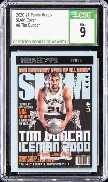 2020-21 Panini Hoops Tim Duncan Slam-Green Explosion #8 card image