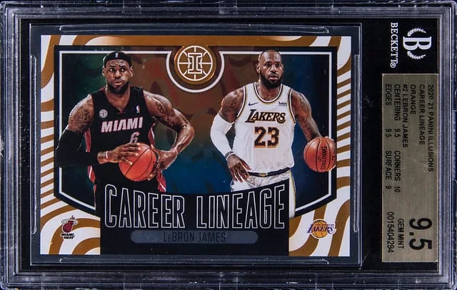 2020-21 Panini Illusions LeBron James Career Lineage Orange #2 card image