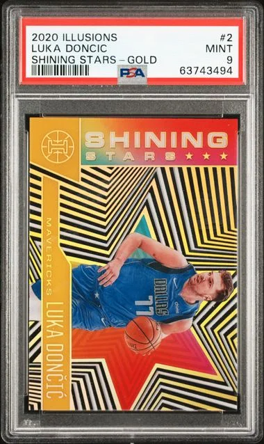 2020-21 Panini Illusions Luka Doncic Shining Stars Purple #2 card image