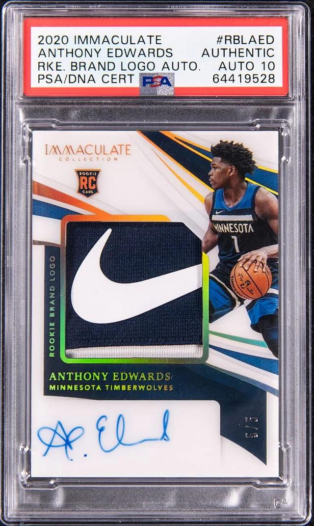 2020-21 Panini Immaculate Anthony Edwards Brand Logo Autograph #RBL-AED card image