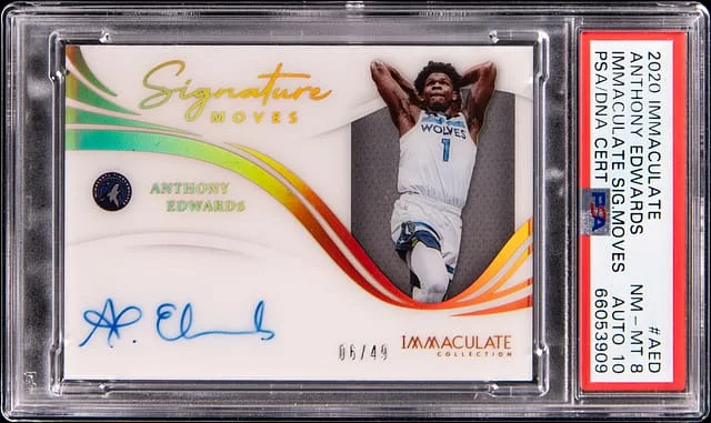 2020-21 Panini Immaculate Anthony Edwards Immaculate Signature Moves #SM-AED card image