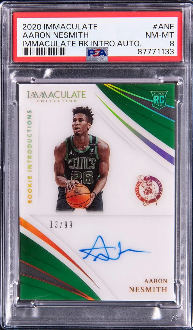 2020-21 Panini Immaculate Collection Aaron Nesmith Introductions Autograph #ANE card image