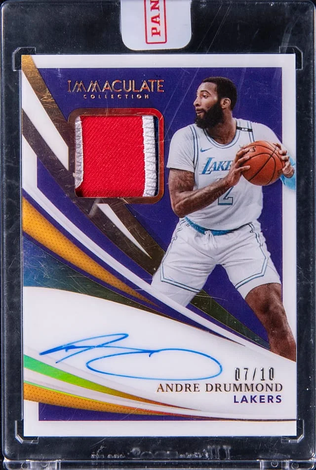 2020-21 Panini Immaculate Collection Andre Drummond Patch Autograph Gold #PA-ADR card image