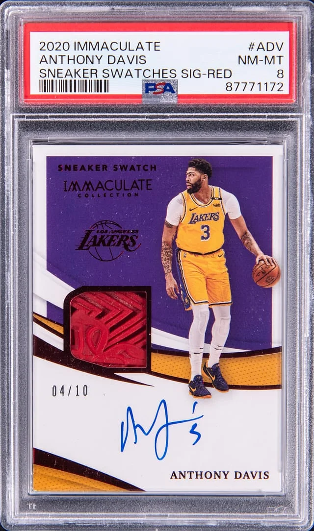 2020-21 Panini Immaculate Collection Anthony Davis Sneaker Swatches Signatures Red #ADV card image
