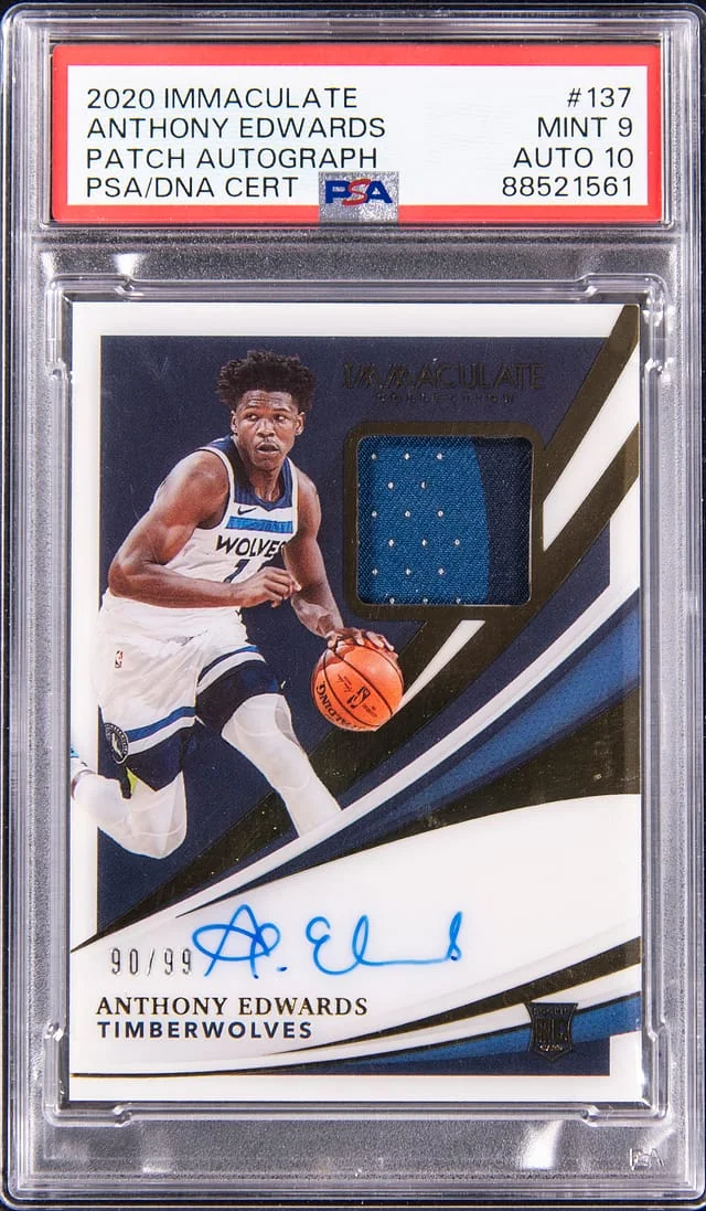 2020-21 Panini Immaculate Collection Anthony Edwards Patch Autograph (RPA) #137 card image