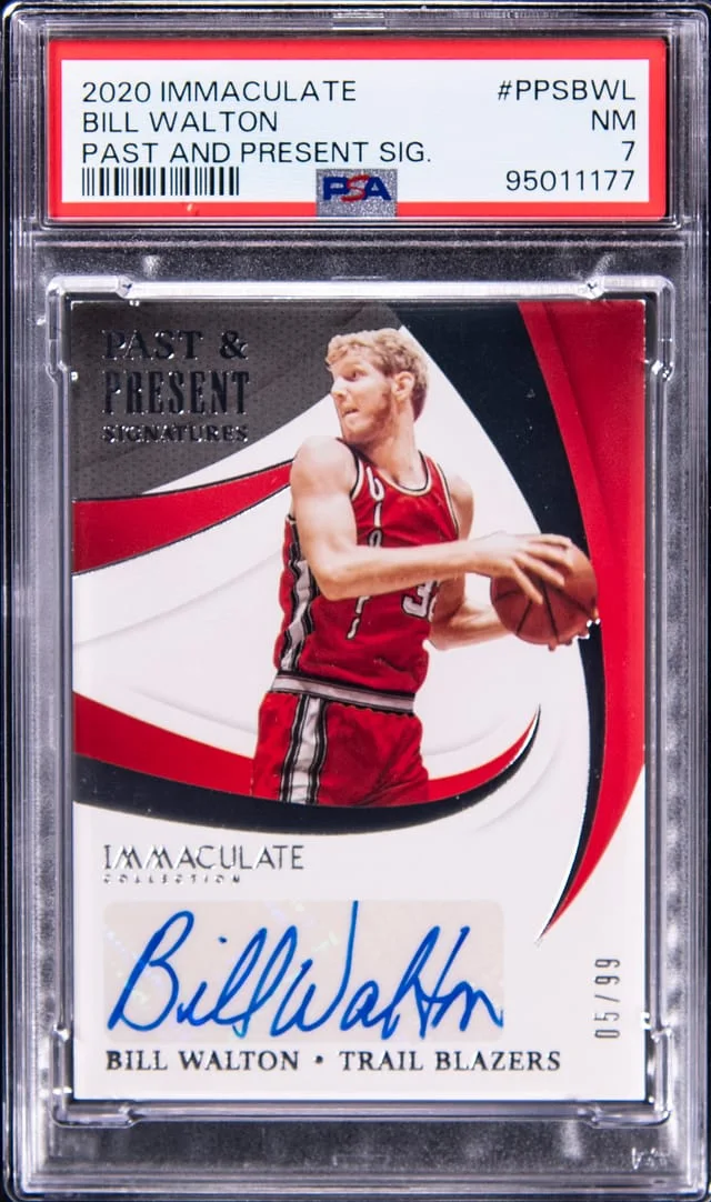 2020-21 Panini Immaculate Collection Bill Walton Past & Present Signature #PPS-BWL card image