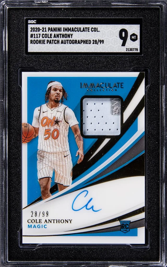 2020-21 Panini Immaculate Collection Cole Anthony Patch Autograph Red #117 card image