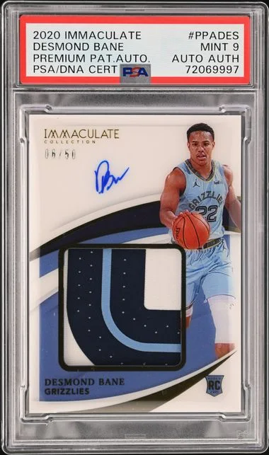 2020-21 Panini Immaculate Collection Desmond Bane Premium Patch Autographs #PPA-DES card image