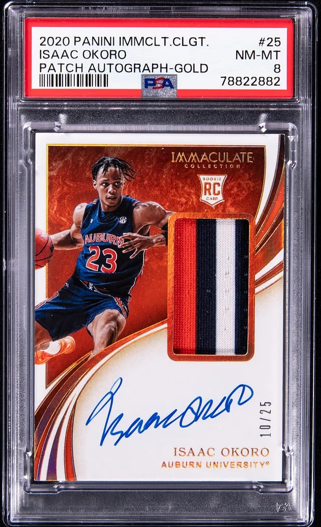 2020-21 Panini Immaculate Collection Isaac Okoro Collegiate Patch Autograph Gold #25 card image
