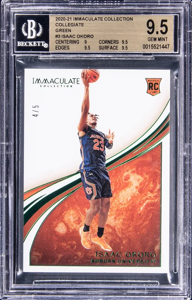2020-21 Panini Immaculate Collection Isaac Okoro Collegiate Green #3 card image