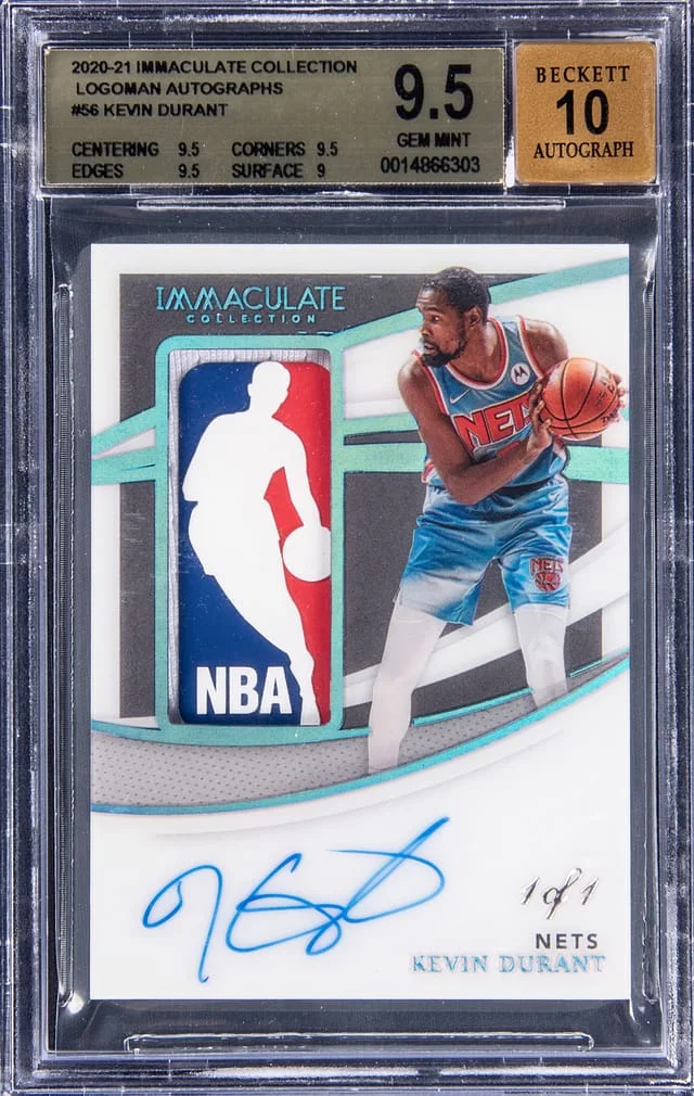 2020-21 Panini Immaculate Collection Kevin Durant Logoman Autographs #LA-KDU card image