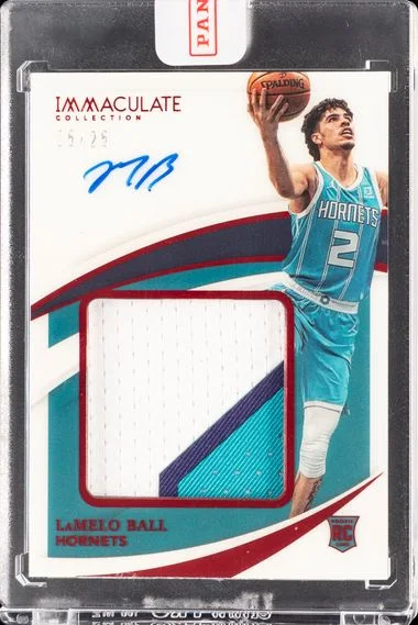 2020-21 Panini Immaculate Collection LaMelo Ball Premium Patch Autograph Red #PPA-LMB card image