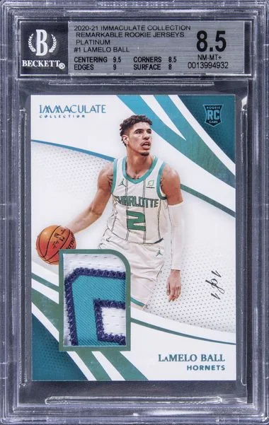 2020-21 Panini Immaculate Collection LaMelo Ball Remarkable Jerseys Platinum #RRJ-LMB card image