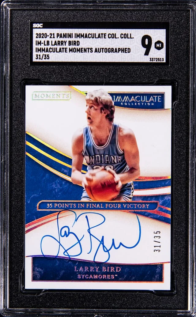 2020-21 Panini Immaculate Collection Larry Bird Immaculate Moments Autographed #IM-LB card image