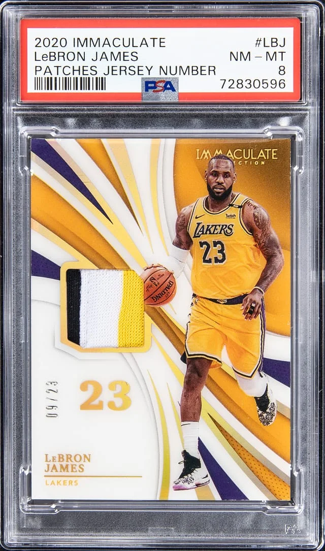 2020-21 Panini Immaculate Collection LeBron James Patches Jersey Number #PJN-LBJ card image