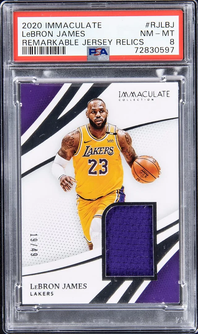 2020-21 Panini Immaculate Collection LeBron James Remarkable Jersey Relics #RJ-LBJ card image