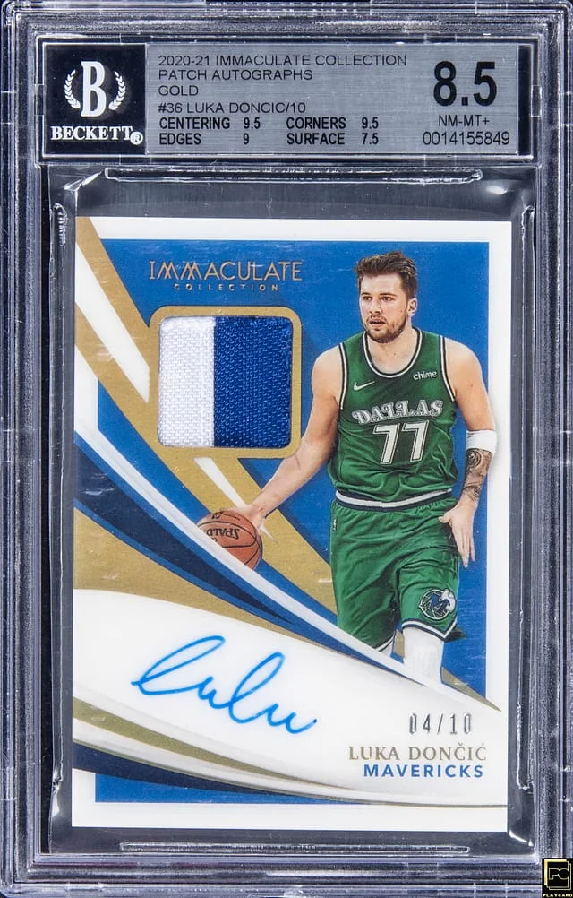 2020-21 Panini Immaculate Collection Luka Doncic Patch Autographs Gold #PA-LD card image