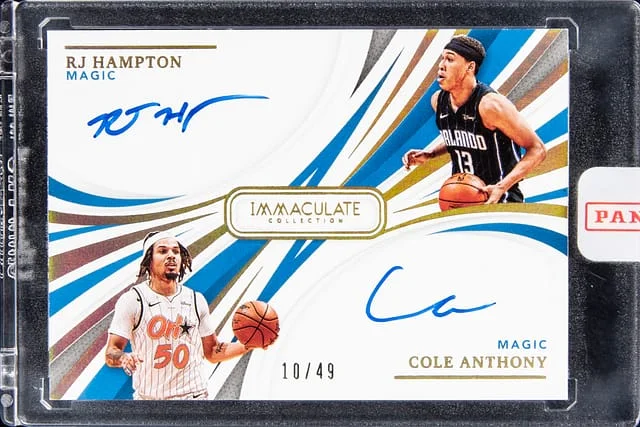2020-21 Panini Immaculate Collection Rj Hampton, Cole Anthony Dual #DA-RCA card image