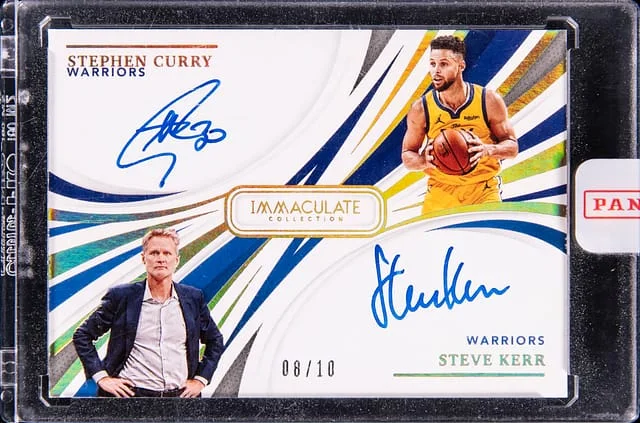2020-21 Panini Immaculate Collection Stephen Curry/Steve Kerr Dual Autographs #DA-SSK card image