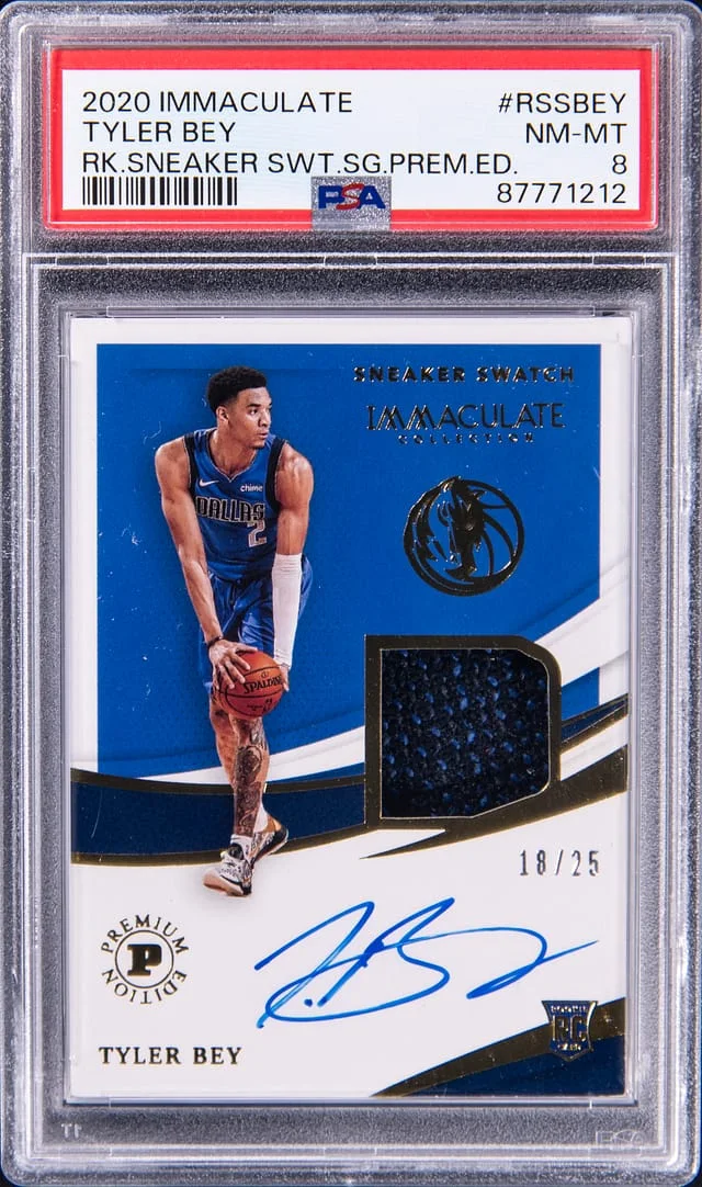2020-21 Panini Immaculate Collection Tyler Bey Sneaker Swatches Signature Premium Edition #RSSBEY card image