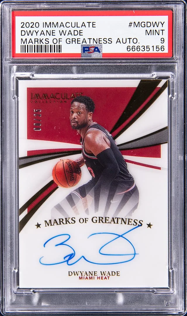 2020-21 Panini Immaculate Dwyane Wade Marks of Greatness Autograph #MG-DWY card image