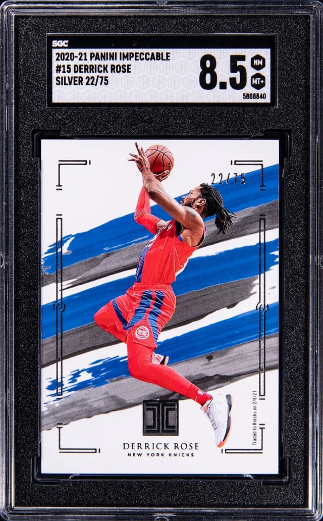 2020-21 Panini Impeccable Derrick Rose Silver #15 card image