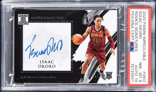 2020-21 Panini Impeccable Isaac Okoro Signed #OKO card image