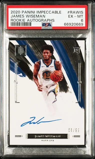 2020-21 Panini Impeccable James Wiseman Autograph #RA-WIS card image