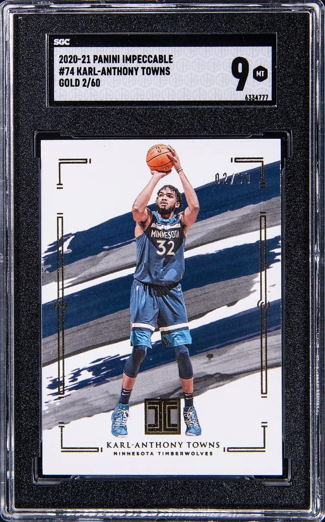 2020-21 Panini Impeccable Karl-Anthony Towns Gold #74 card image