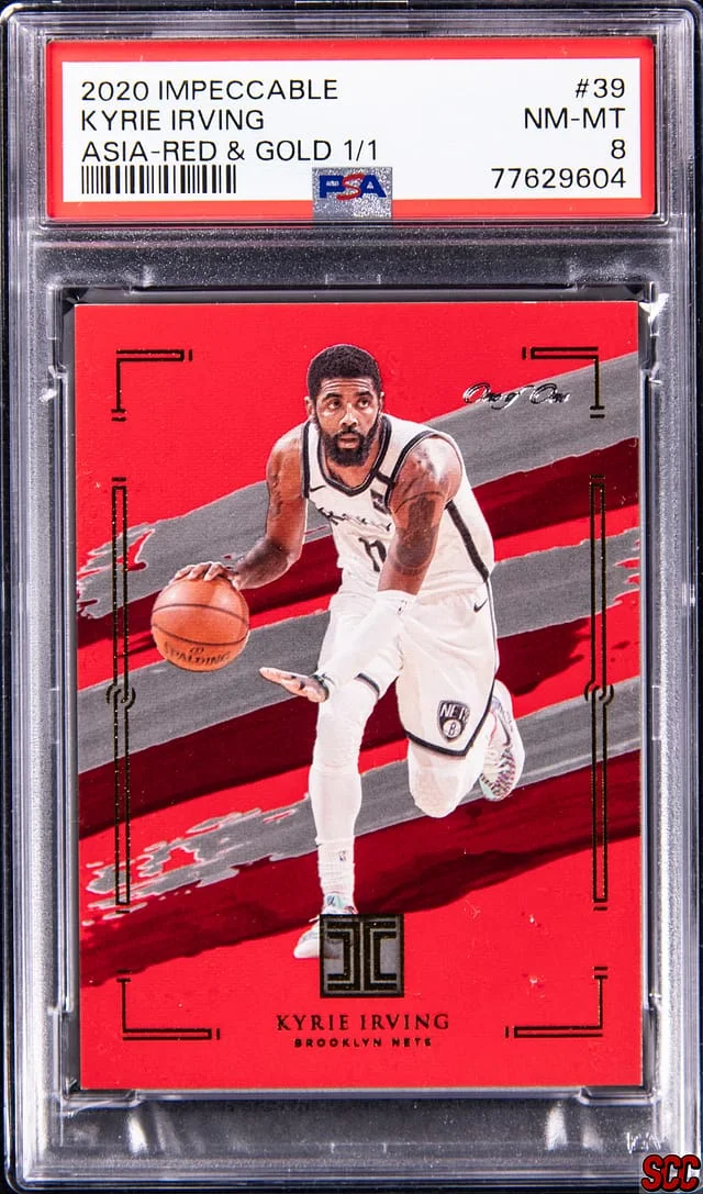 2020-21 Panini Impeccable Kyrie Irving Asia Red & Gold #39 card image